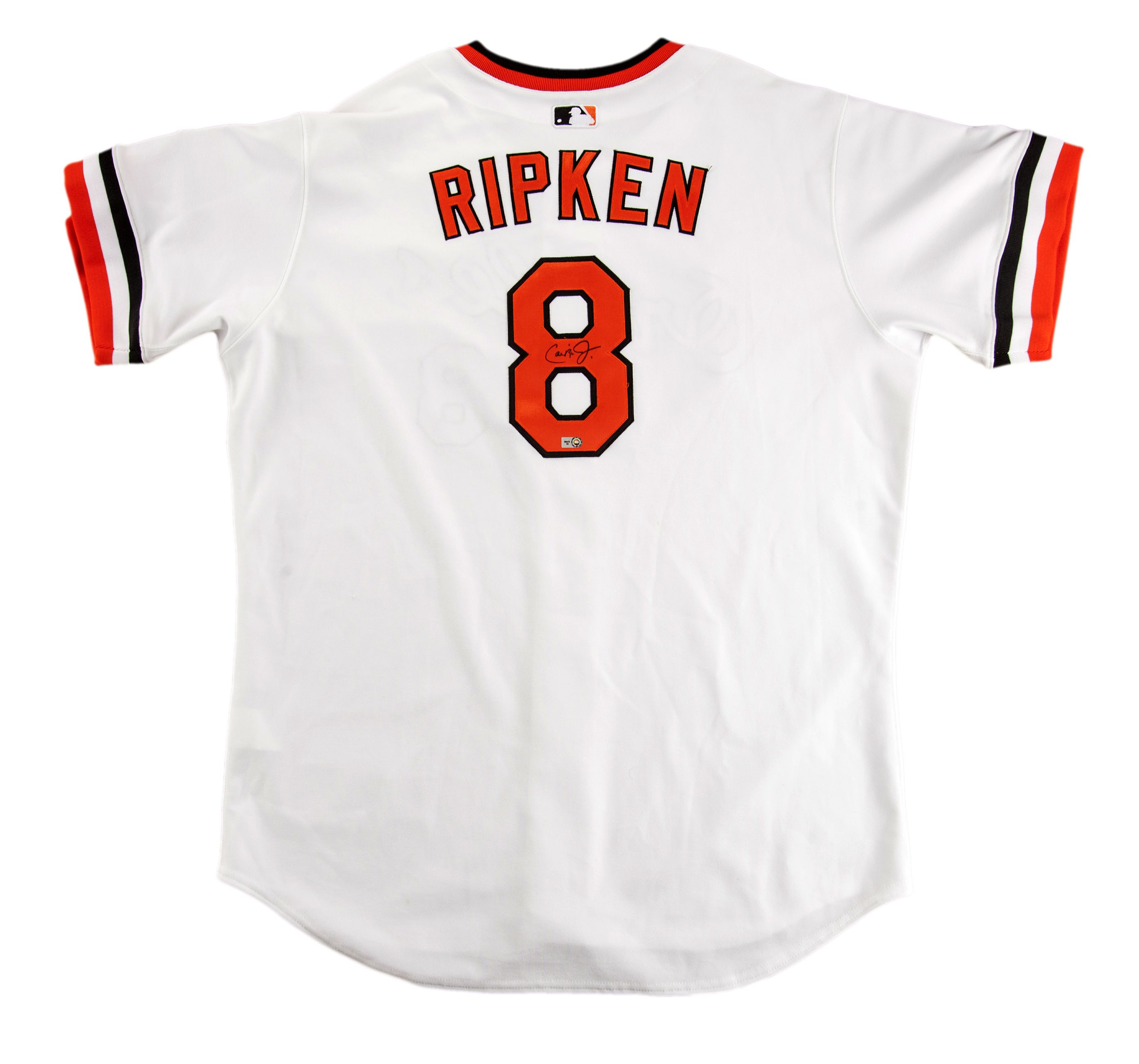 Lot Detail - Cal Ripken Jr. Signed Baltimore Orioles Home Jersey Worn ...