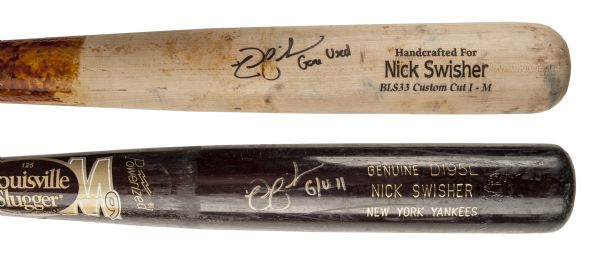 Lot Detail - Nick Swisher Game Used & Signed Bats Lot of (2)