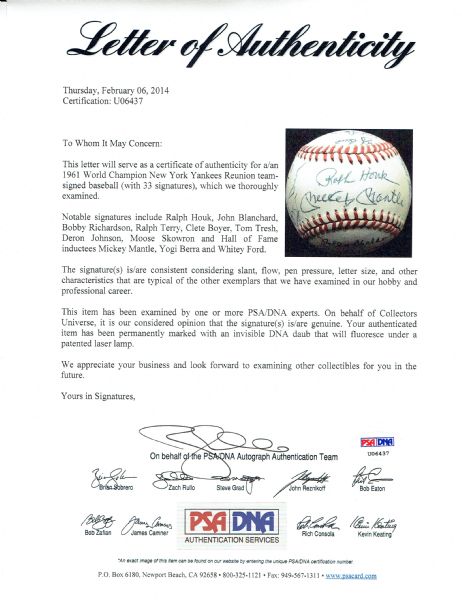 Mickey Mantle Signed ROMLB Baseball New York Yankees Autographed JSA L –  Zobie Productions