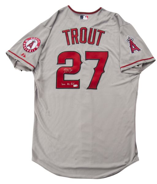 Lot Detail - Mike Trout Signed Anaheim Angels Road Jersey (MLB  Authenticated)