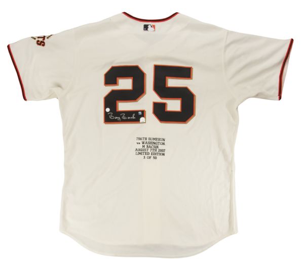 2007 Majestic Barry Bonds San Francisco Giants 756 Home Runs T-Shirt Size S