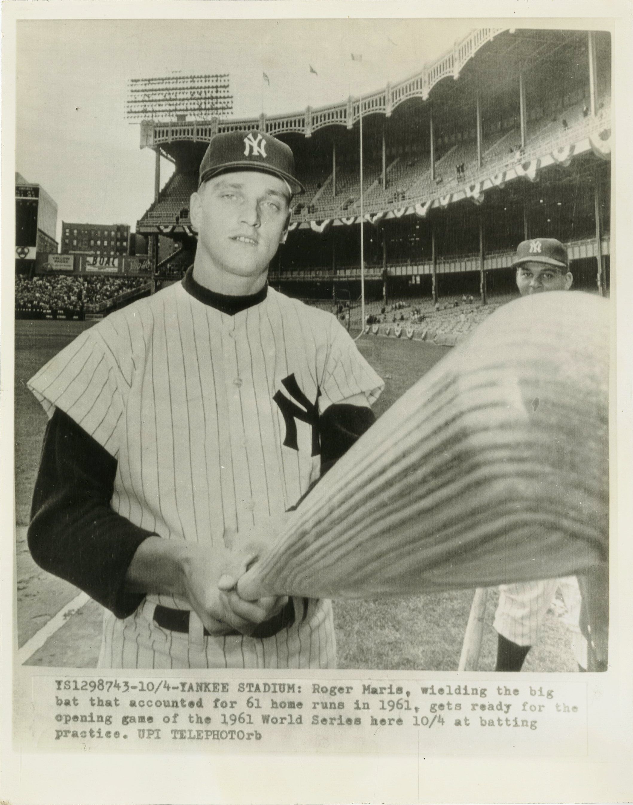 1961 Roger Maris World Series Vintage Wire Photo  All > Sports > Baseball > Original Baseball Photography