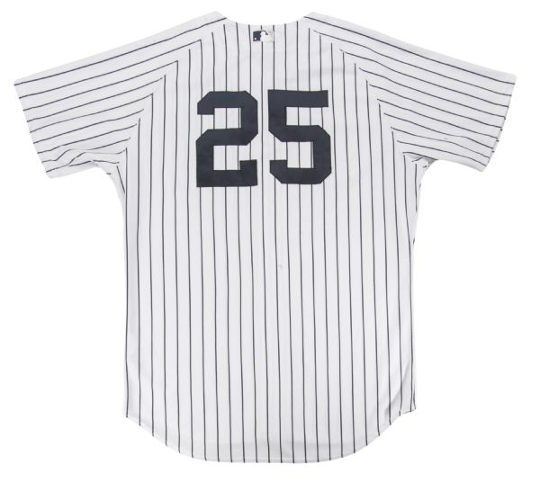 New York Yankees: Mark Teixeira 2009 White Pinstripe Majestic