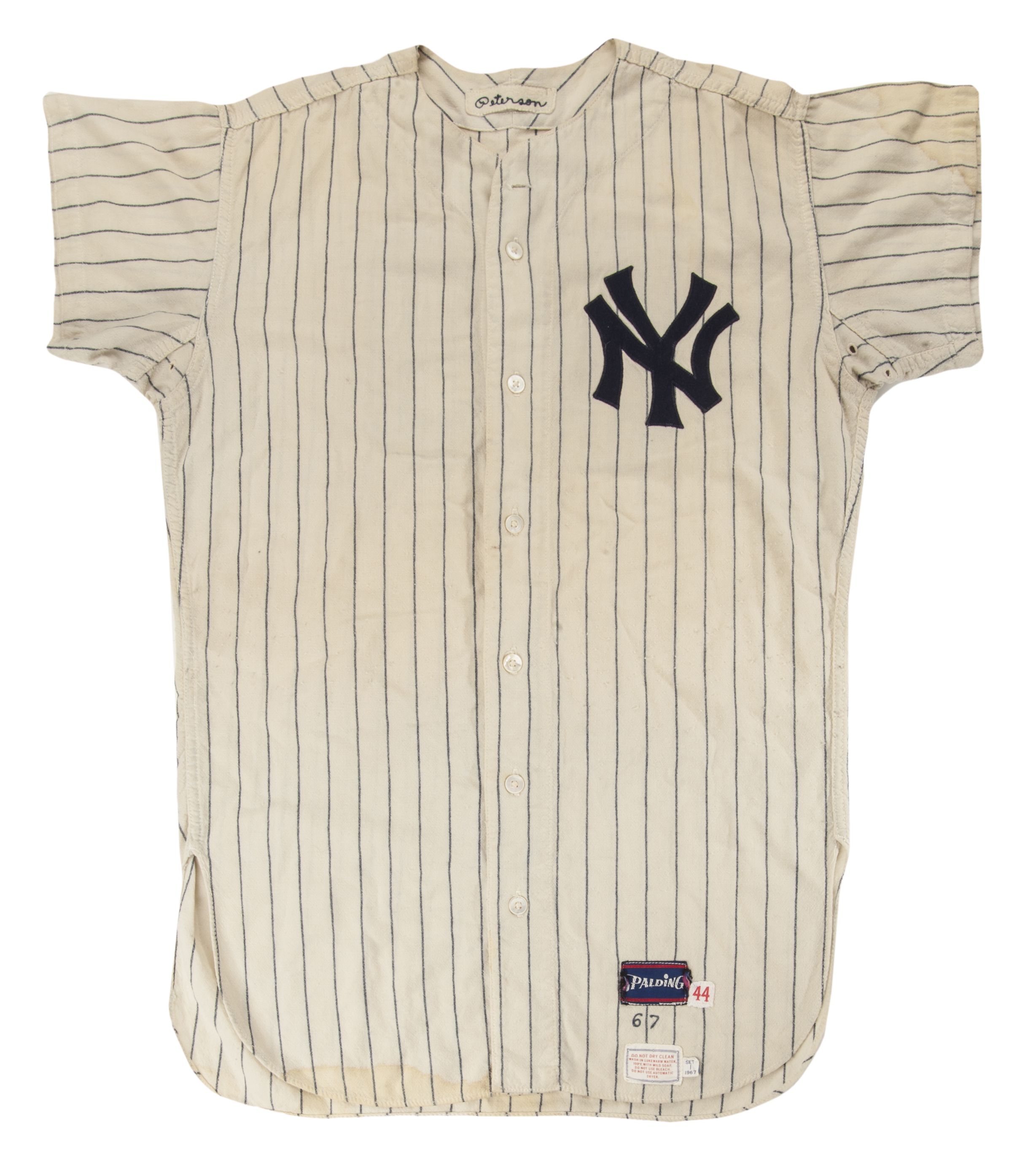 Lot Detail - 1967 Fritz Peterson Game Worn New York Yankees Home Jersey
