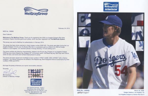2015 Clayton Kershaw Game Worn Los Angeles Dodgers Jersey with MLB, Lot  #81431