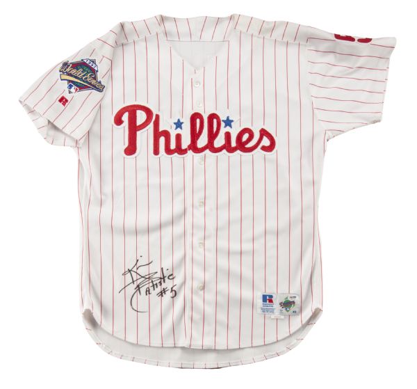 Lot Detail - 1993 Kim Batiste Philadelphia Phillies Game Worn and Signed  Home World Series Jersey