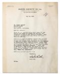 Babe Ruth Signed Typed Letter From the Set of "Pride of The Yankees"(PSA/DNA 10)