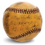 Babe Ruth First Ever Home Run Hit at Yankee Stadium Baseball From 1923 - Signed and Inscribed 