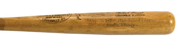 Lot Detail - 1964 Roberto Clemente Game Used and Signed Hillerich & Bradsby  G105 Model Bat (PSA/DNA GU 8)