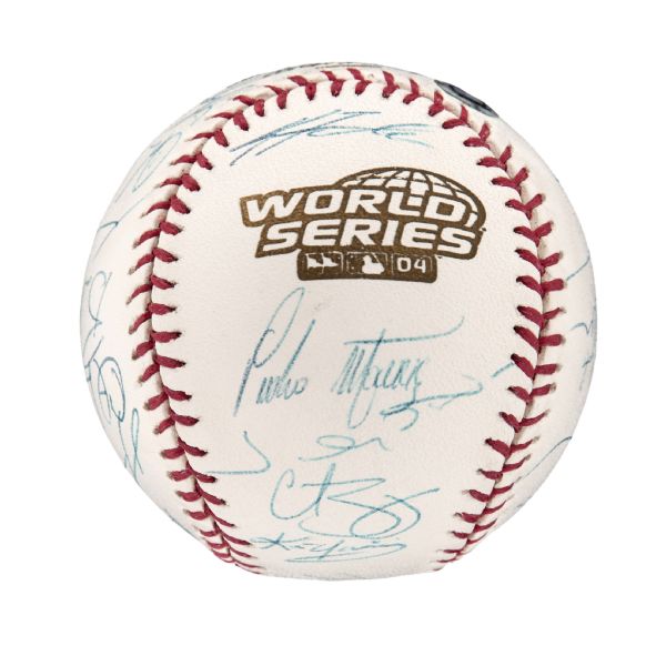 Red Sox 1998 autographed baseball Pedro, Wakefield, Varitek, repro
