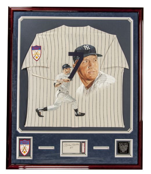 Lot Detail - Mickey Mantle Framed Hand Painted William Zavala Jersey With  Signed 3x5 Index Card
