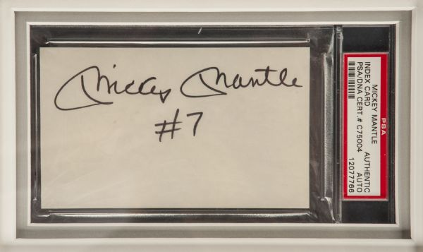 Lot Detail - Mickey Mantle Framed Hand Painted William Zavala Jersey With  Signed 3x5 Index Card