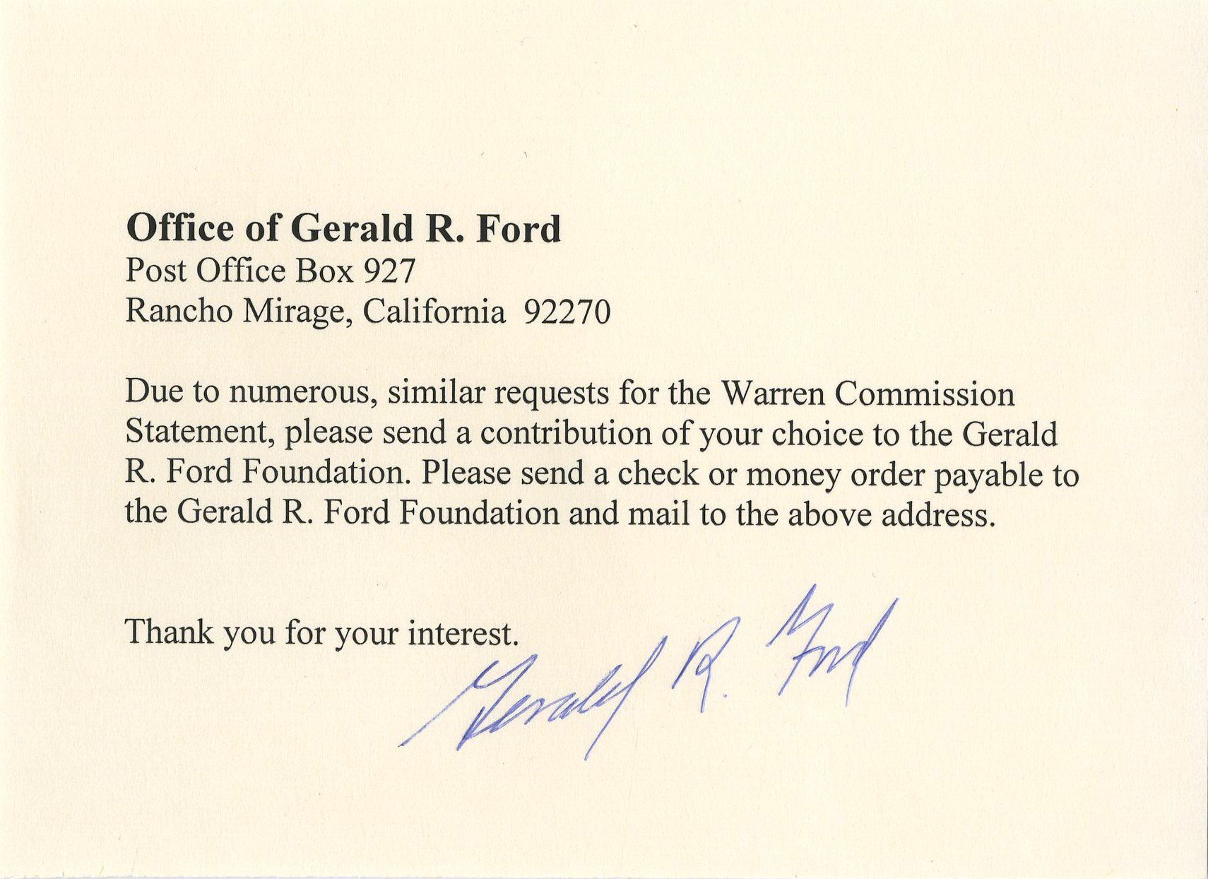 Gerald ford signature price