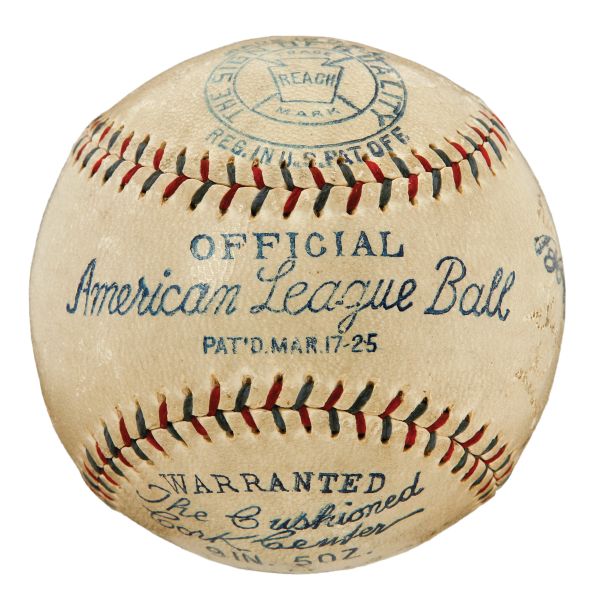 1927 BABE RUTH SIGNED BASEBALL NEW YORK YANKEES