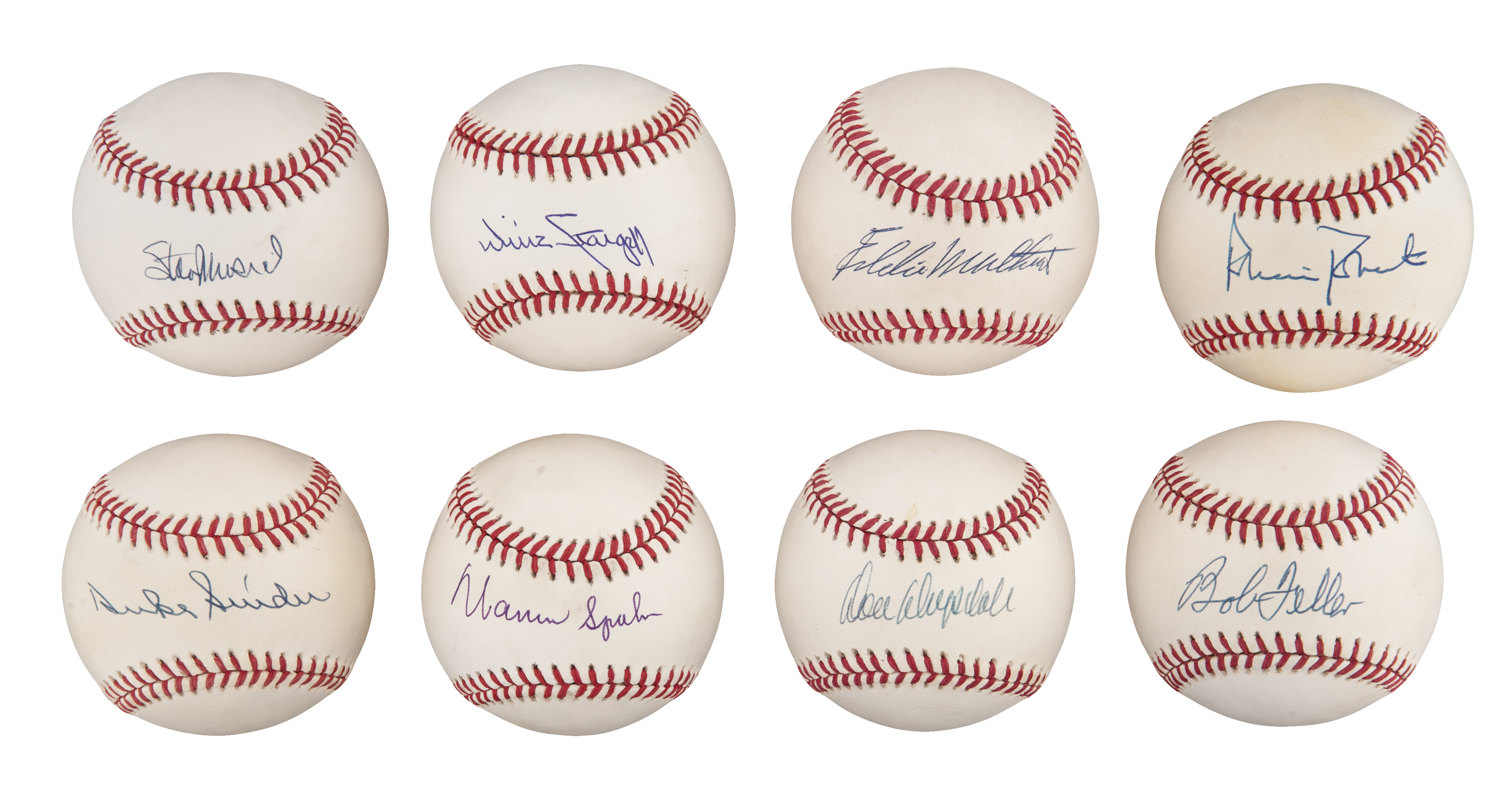 Lot Detail Deceased Hall of Famer Lot of (8) Single Signed Baseballs
