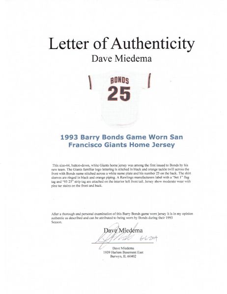 Barry Bonds San Francisco Giants 2001 Career Home Run #509 Game Worn J –  CollectibleXchange