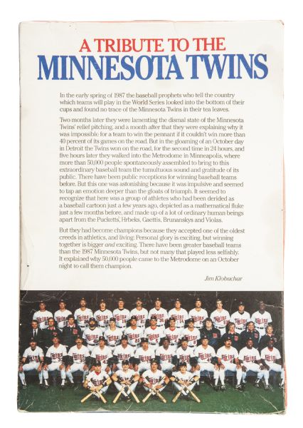 1987 Minnesota Twins 10th Anniversary World Series Champions Wheaties  Poster MLB