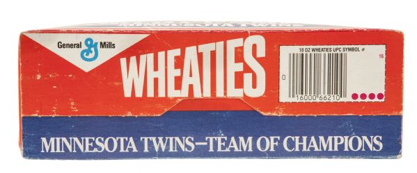 1987 Minnesota Twins World Series Champs Team Signed Wheaties Box With —  Showpieces Sports