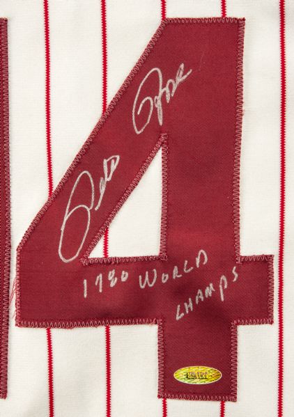 1980 Pete Rose Signed & Inscribed (4256) Philadelphia Phillies Game Worn  Home Jersey From World Champ. Season (MEARS A10) - SCP AUCTIONS