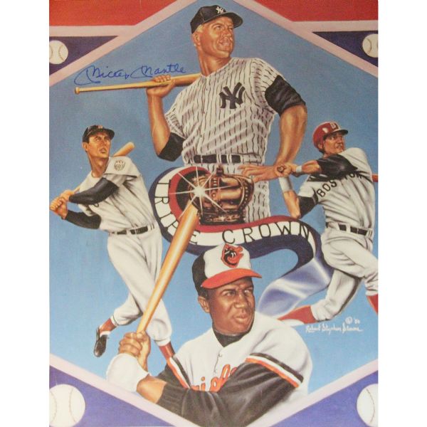 Lot Detail - Mickey Mantle, Ted Williams, Carl Yastrzemski, and Frank  Robinson Signed Triple Crown Poster