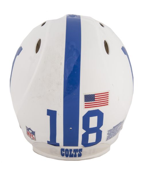 Peyton Manning Indianapolis Colts Autographed Football Visor w/Helmet –