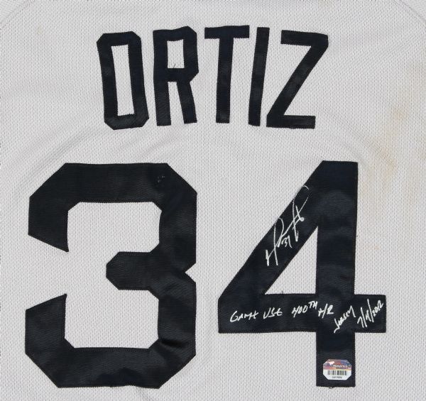 David Ortiz Signed & Multi-Inscribed Game Used Jersey