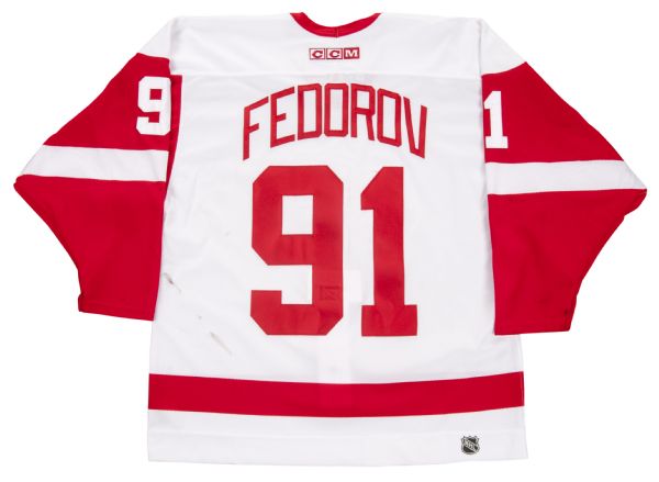 2002-03 Sergei Fedorov Game Worn Detroit Red Wings Jersey., Lot #40197