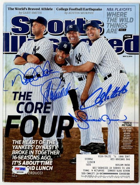 Lot Detail - New York Yankees Core Four Signed Sports Illustrated