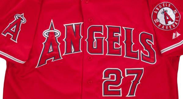 Mike Trout Autographed Millville Meteor Authentic Red Angels Jersey