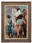 1960 LeRoy Neiman “The Middle Weight” Original Painting – His First Sports Painting! 