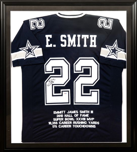 emmitt smith framed autographed jersey