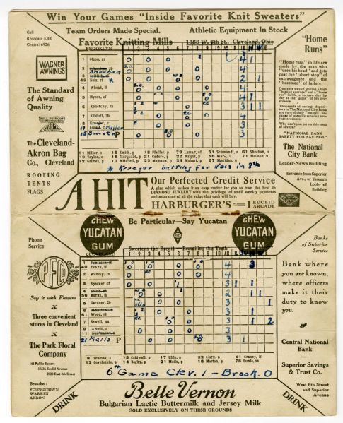 Lot Detail - 1920 World Series Program – Brooklyn Robins at Cleveland  Indians