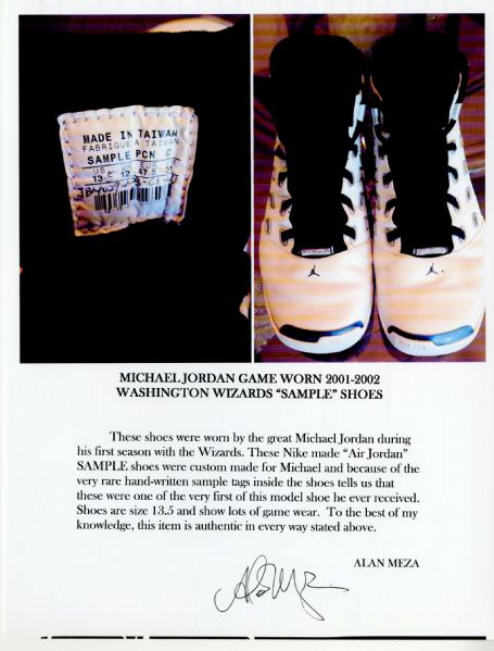 2001-02 Michael Jordan Game Used Photo Matched and Signed