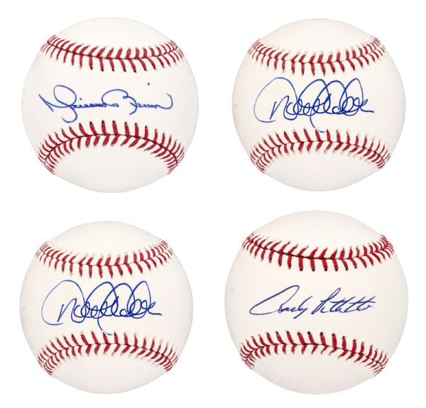 Andy Pettitte Derek Jeter Jorge Posada & Mariano Rivera New York Yankees  Autographed Core Four Baseball