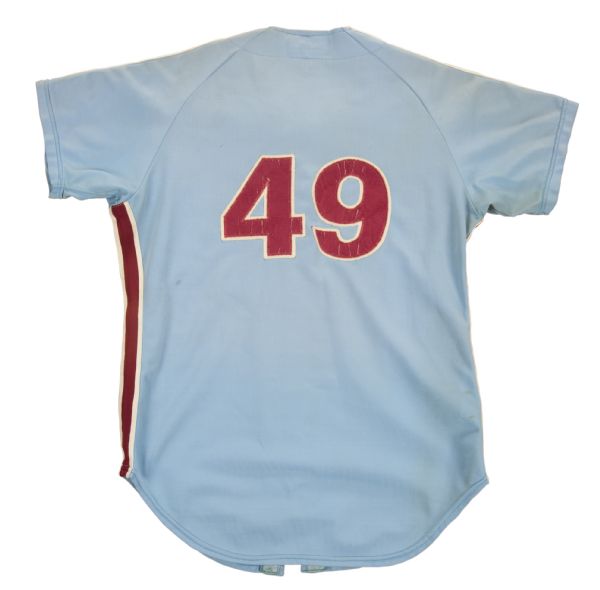 Lot Detail - 1974 Mike Wallace Philadelphia Phillies Game Worn Road Jersey