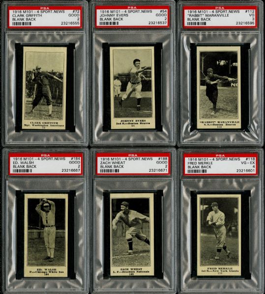 Lot Detail - 1916 Sporting News M101-4 Complete Set of 200 with a 