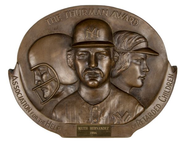 “Thurman Munson Award” Presented to Keith Hernandez in 1996 (Hernandez LOA)