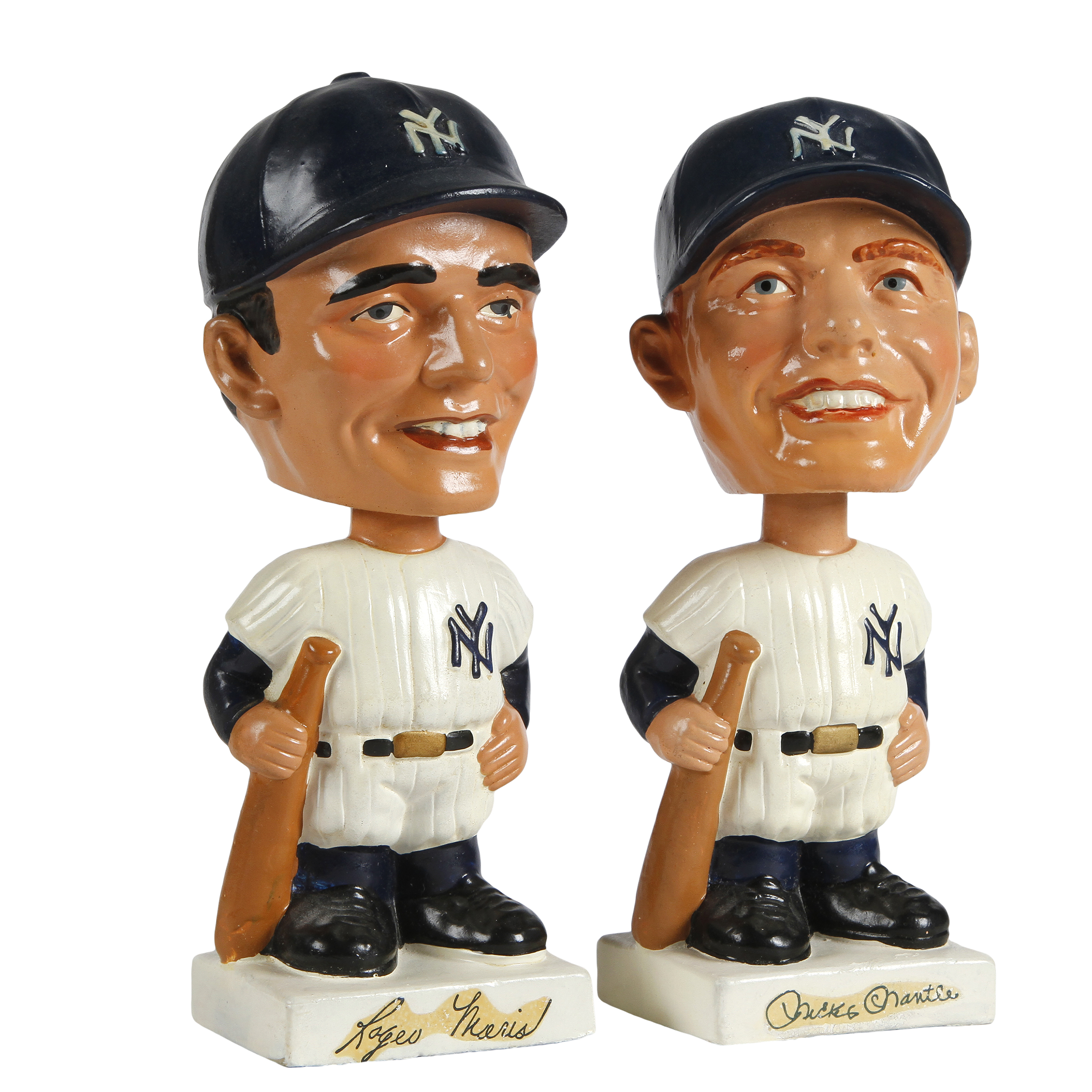 Pair of Mickey Mantle and Roger Maris 1960s Vintage BobbleHeads.