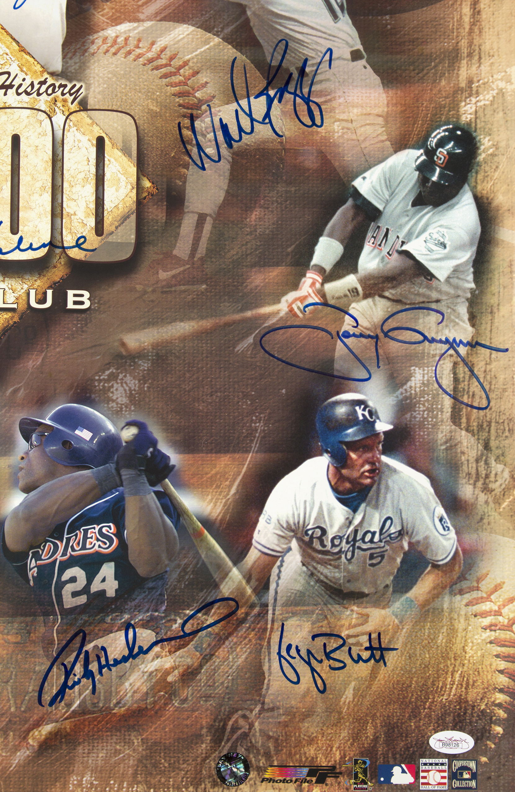 Lot Detail - Complete 3,000 Hit Club Poster Signed By 14 Including Gwynn and Musial