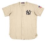 1942 Joe DiMaggio Game Used and Signed New York Yankees Home Flannel Jersey (MEARS) With Photo Match