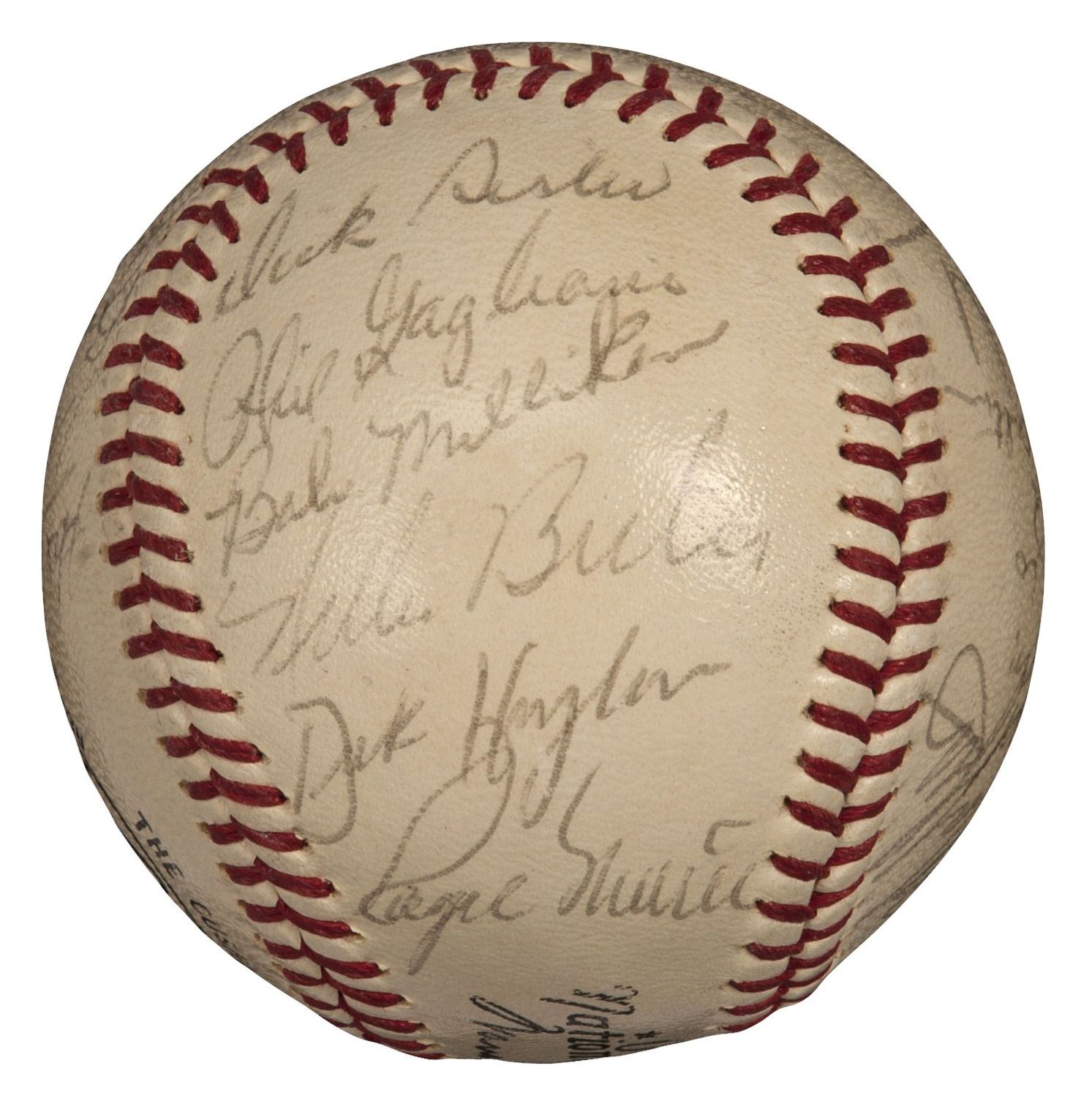 Lot Detail - 1967 World Champion St. Louis Cardinals Team Signed Baseball With 26 Signatures ...
