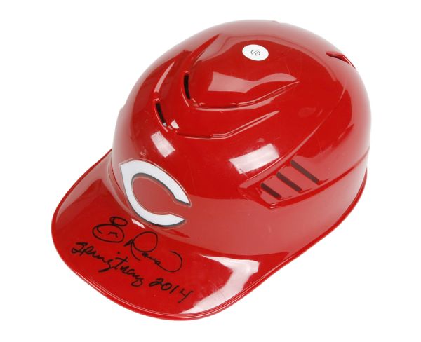 Eric Davis Signed Cincinnati Reds Grey Jersey Wearing Helmet