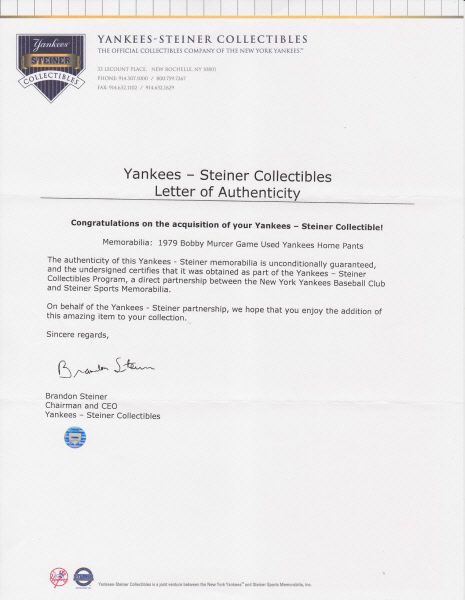 1966-69 Bobby Murcer Game Worn New York Yankees Rookie Jersey., Lot  #82122