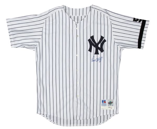 Lot Detail - 1999 Paul O'Neill Game Used and Signed New York Yankees Home  Jersey With DiMaggio Patch