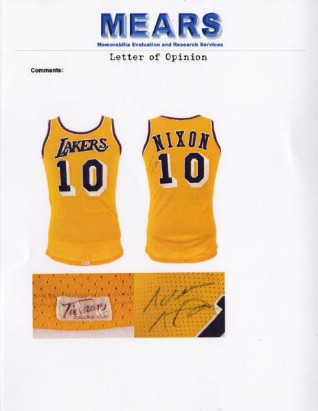 Late 1970's Norm Nixon Game Worn Los Angeles Lakers Jersey and