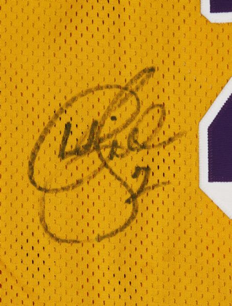 Lot Detail - 2007-08 Derek Fisher Los Angeles Lakers Signed Game Worn Home  Jersey *MEARS LOA/JSA*