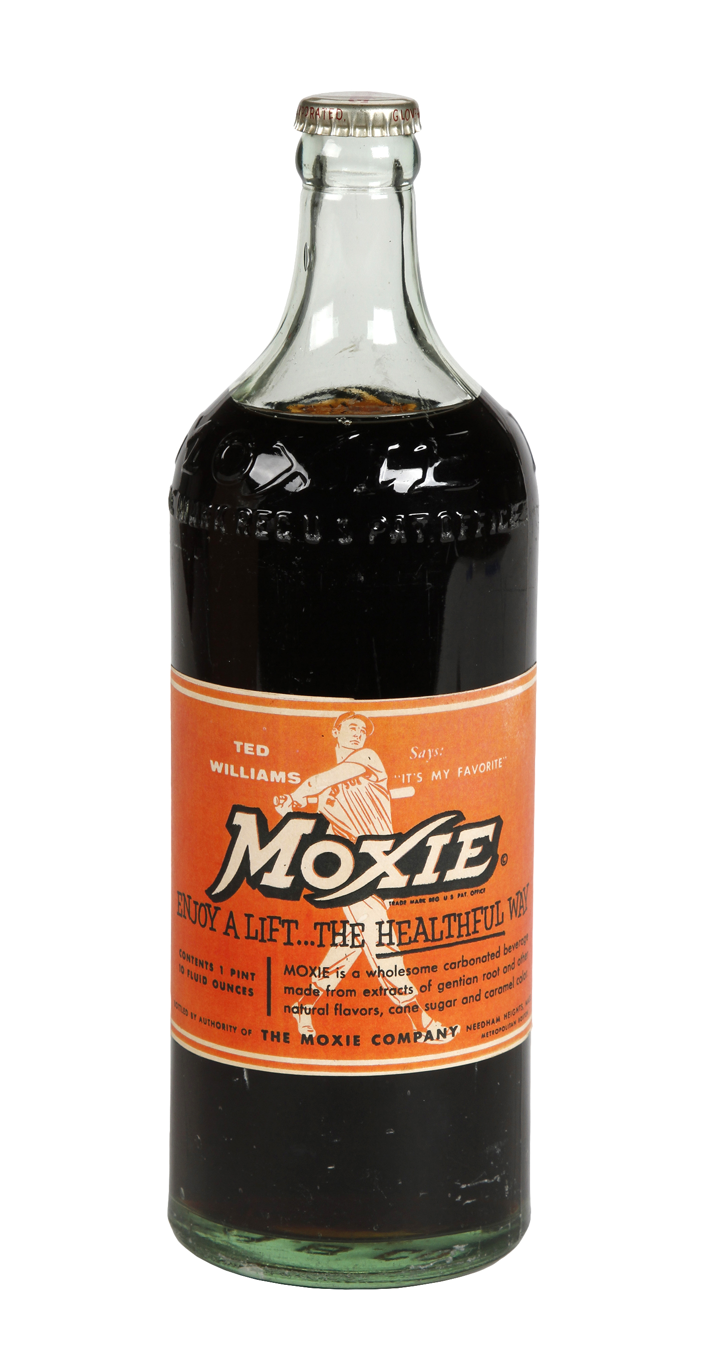 Lot Detail - Ted Williams Vintage Unopened Moxie Bottle