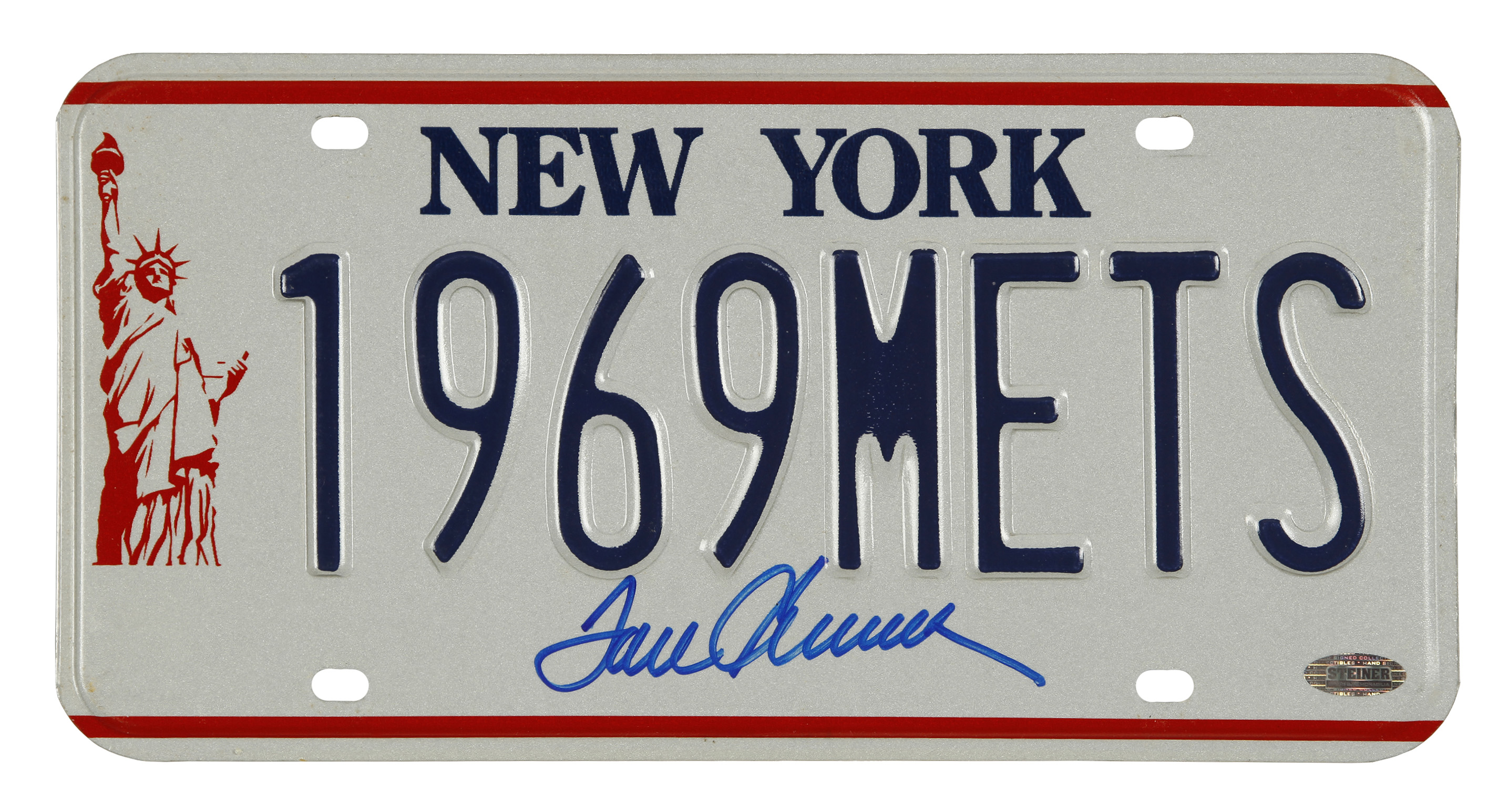 Tom Seaver Signed New York State DMV Issued 1969Mets License Plate.