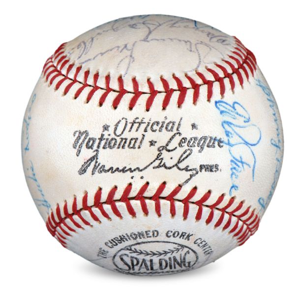 Roberto Clemente Pittsburgh Pirates Autographed Hall of Famers Prep League  Baseball with Multiple Signatures
