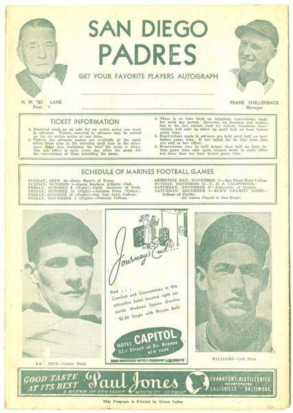 1937 San Diego Padres, No. 19, Ted Williams, 1937 San Diego…